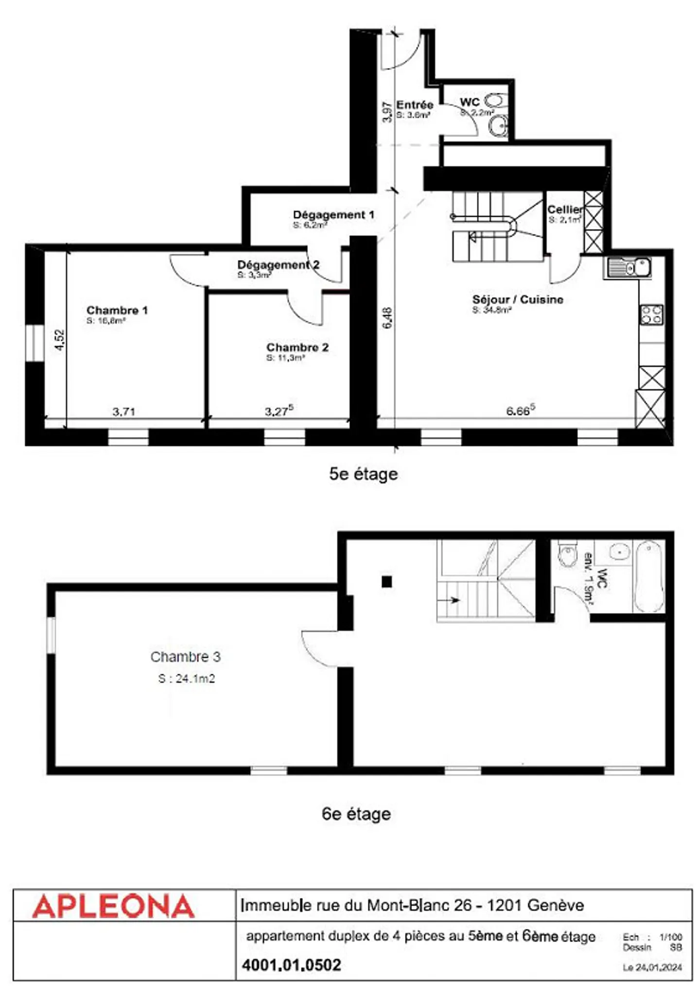 Magnifique appartement duplex de 5 pièces à deux pas de la gare Cornavin - Photo 11 sur 11