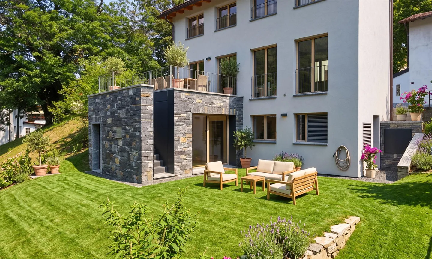NOUVELLE MAISON DE 3.5 PIÈCES AVEC JARDIN ET DÉPENDANCE À BRENO - Photo 1 sur 9