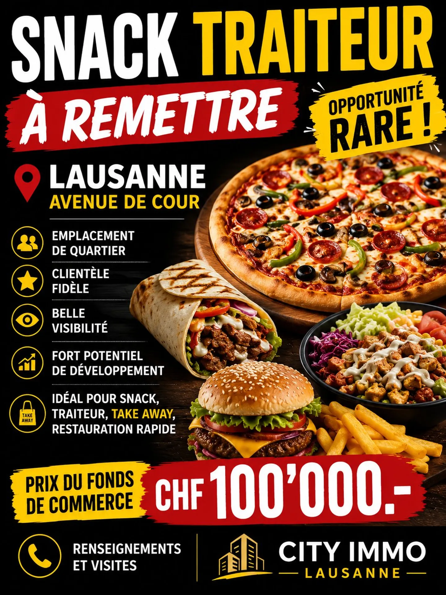 New Snack Bar for Sale in Lausanne - Photo 1 of 1