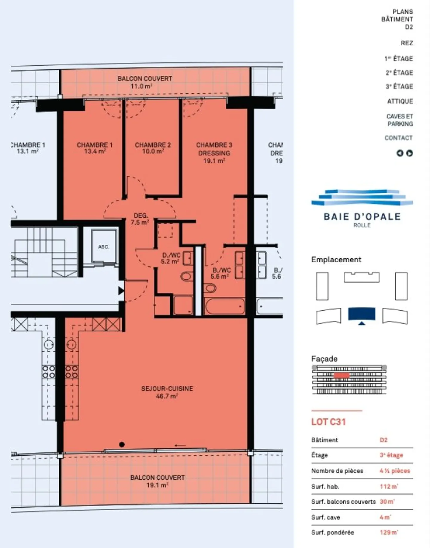Magnifique appartement de 4,5 pièces avec de nouvelles normes et une vue imprenable sur le lac et les Alpes - Photo 12 sur 12