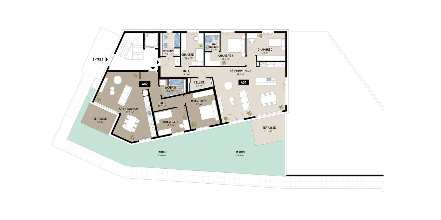 Magnifique appartement au rez-de-chaussée avec 3,5 pièces à Attalens (A02) - Photo 6 sur 13