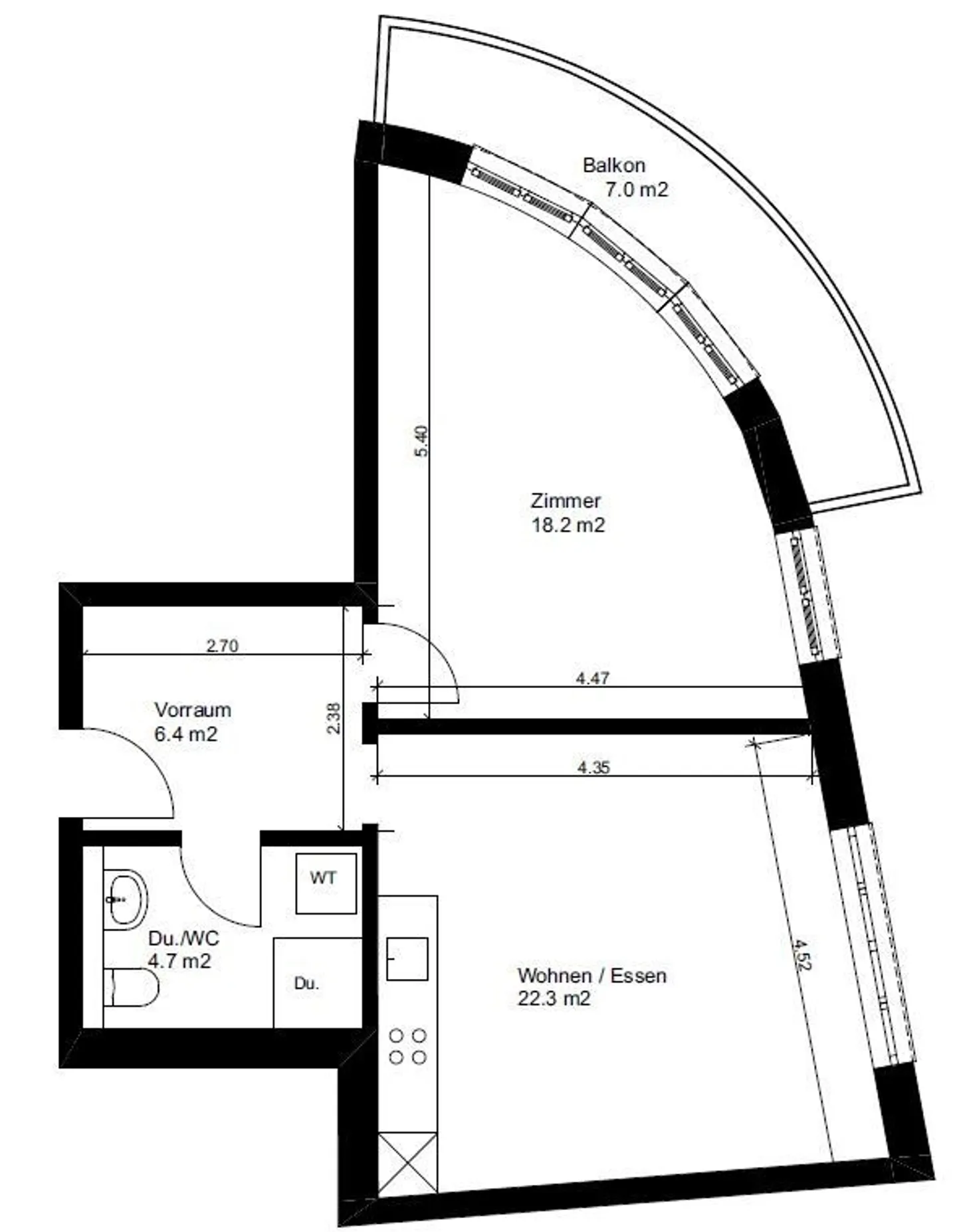 Modernes Apartment mit sonnigem Balkon - Foto 2 von 10