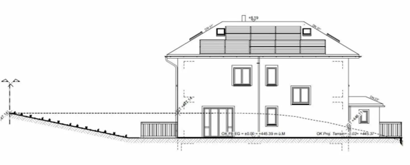 In affitto a Mammern, adiacente alla zona agricola, casa unifamiliare indipendente di 6½ locali con ascensore; in una posizione collinare non edificabile e con vista sul lago! - Foto 11 di 16