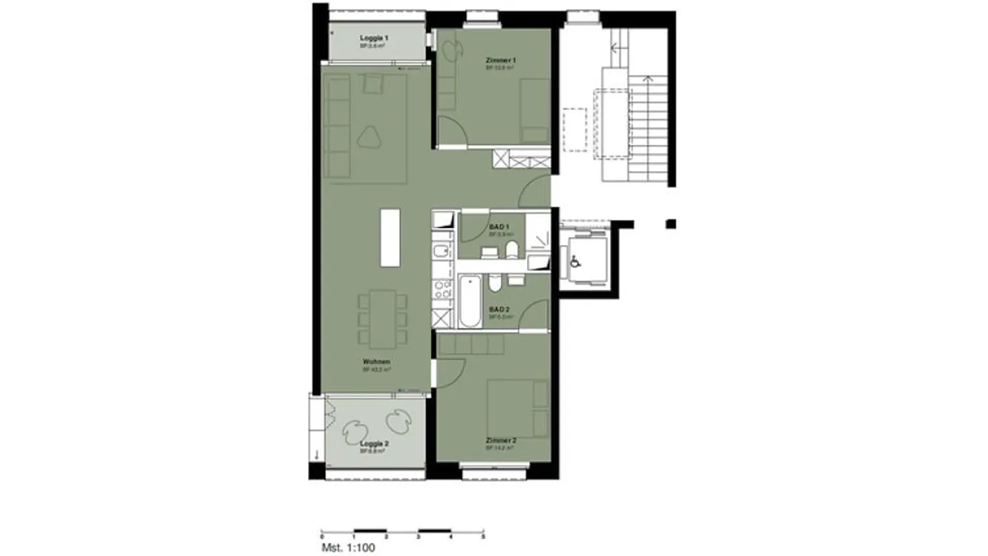 3½ ROOM APARTMENT IN BERN - MURIFELD, FURNISHED, TEMPORARY - Photo 8 of 9