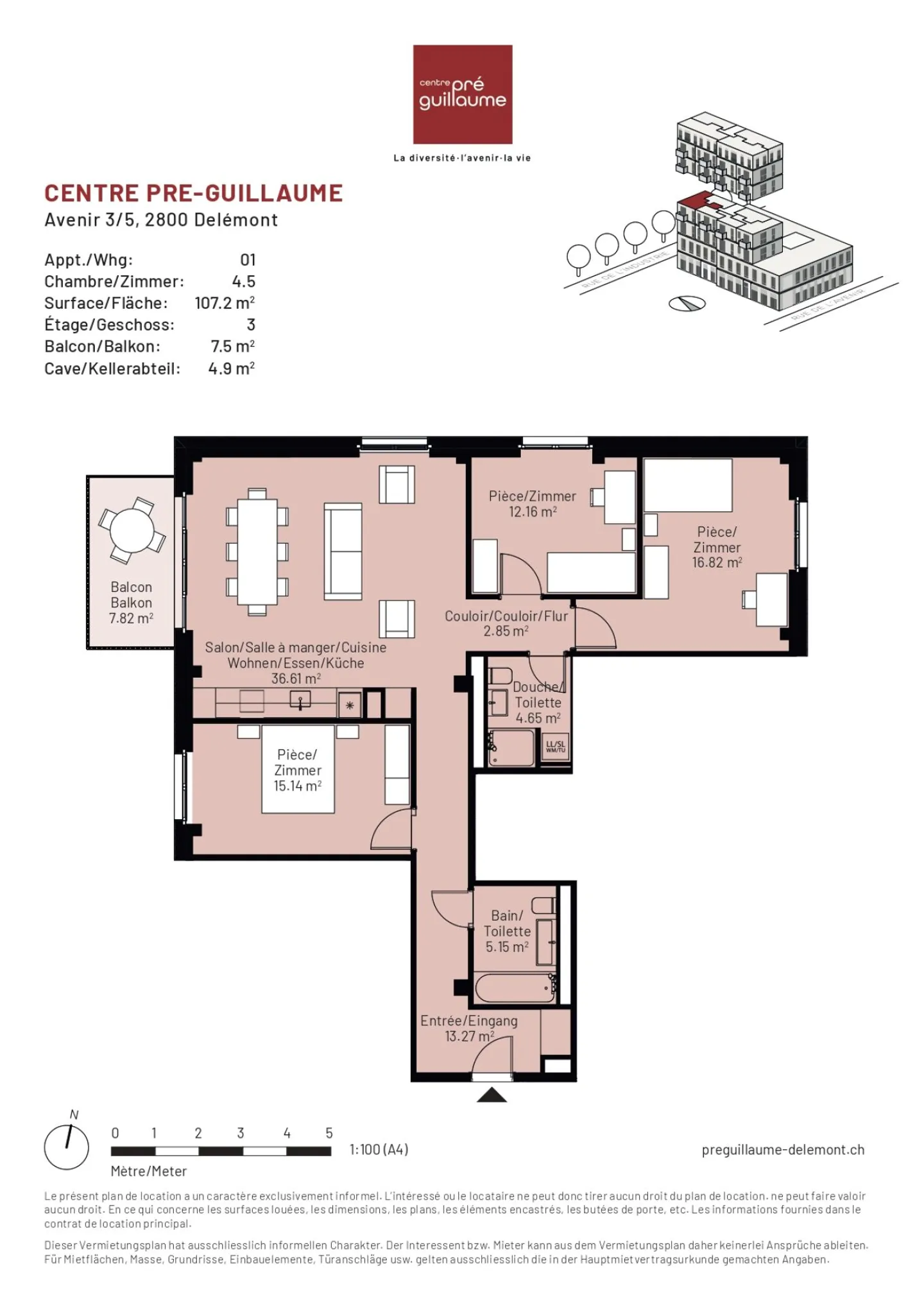 2 appartamenti (n° 7 e 13) di 4.5 stanze in affitto in un edificio nuovo con ascensore - Foto 14 di 16