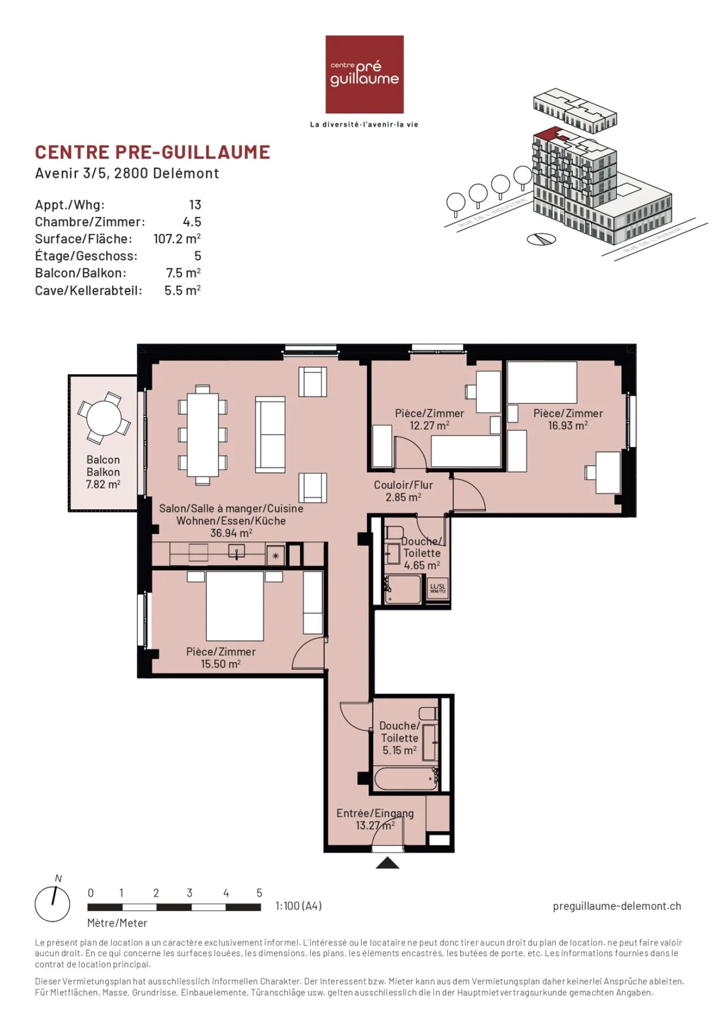 2 appartamenti (n° 7 e 13) di 4.5 stanze in affitto in un edificio nuovo con ascensore - Foto 15 di 16