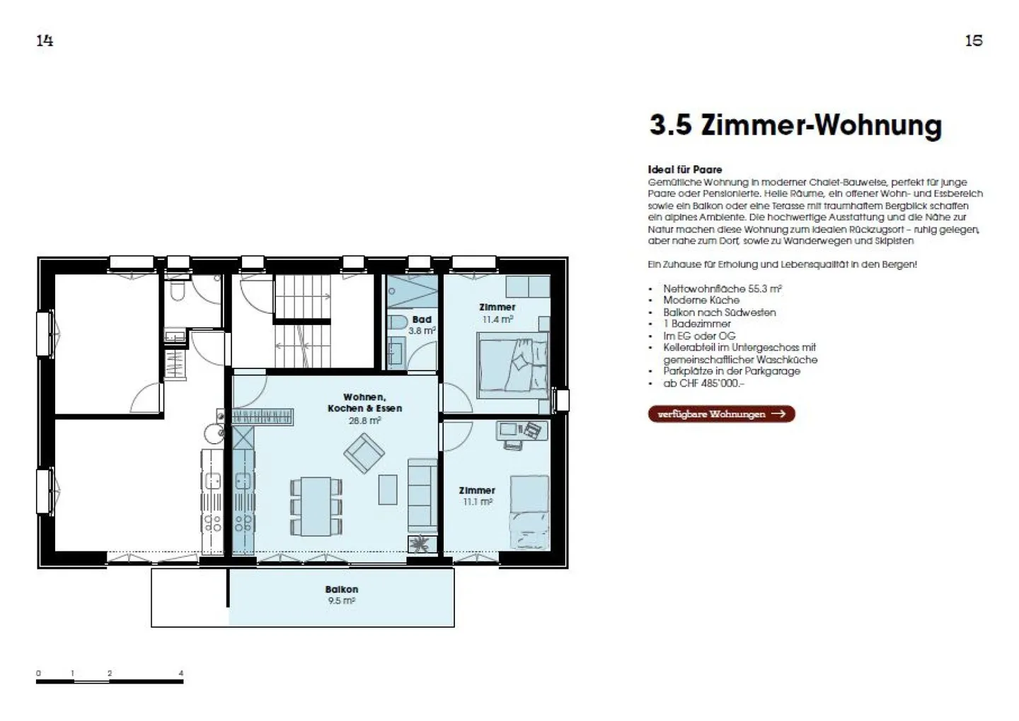 Eggetli-Adelboden - Appartements de 4½ pièces au rez-de-chaussée/à l'étage supérieur - Photo 6 sur 8