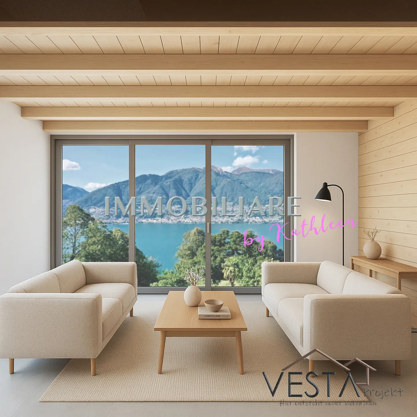 Appartamento Duplex con Ascensore e Vista Mozzafiato sul Lago, Nuova Costruzione, Minergie, Giardino - Foto 3 di 11