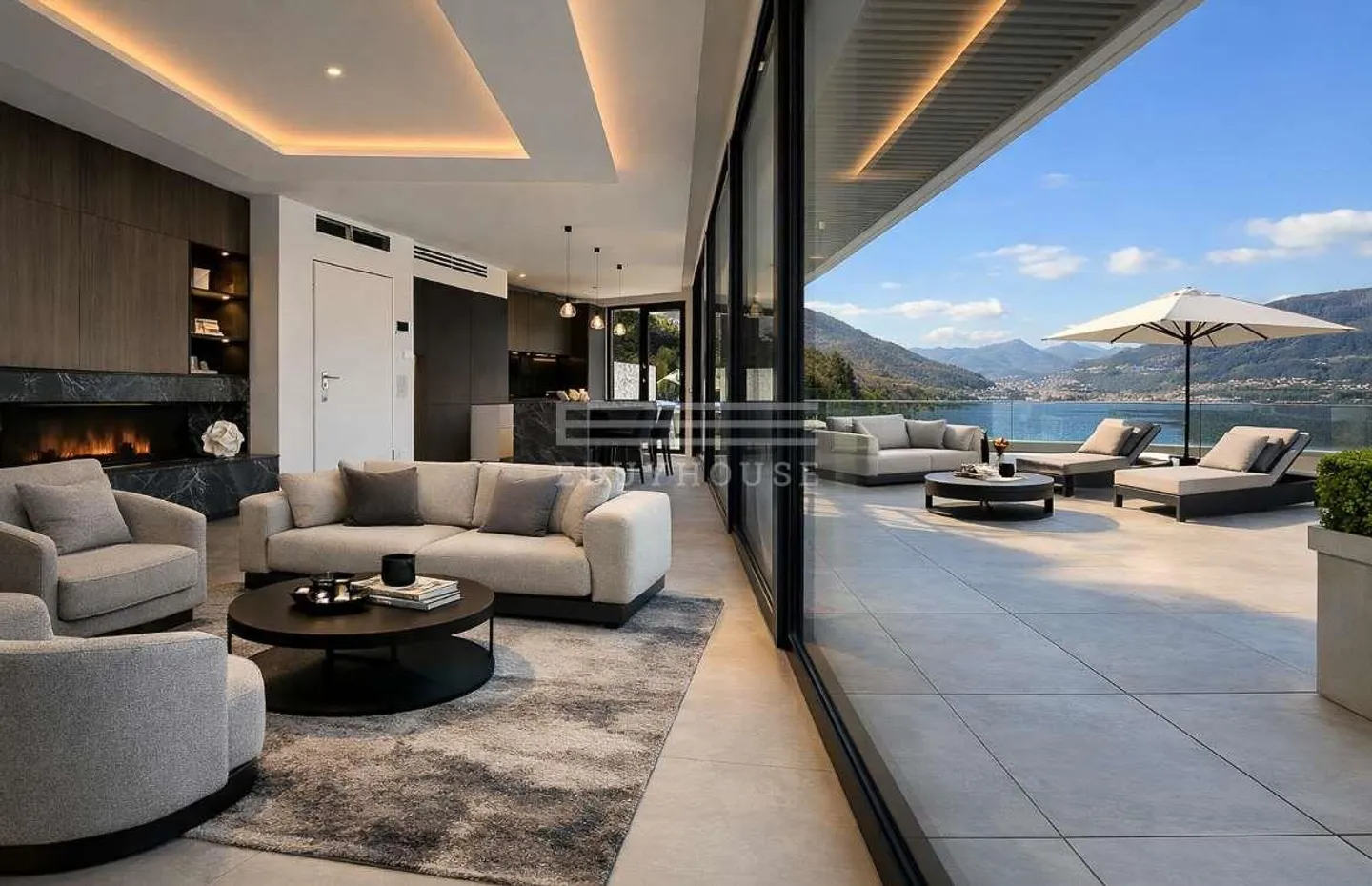 Villa in design con posizione unica e vista mozzafiato sul lago e molo - Foto 3 di 13