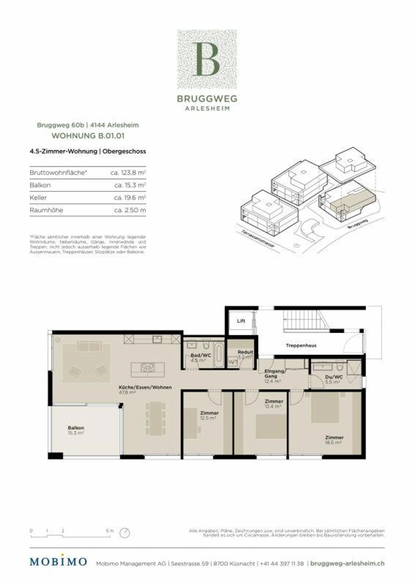 Condominium spacieux de 4,5 pièces - Bruggweg, Arlesheim - Photo 5 sur 9