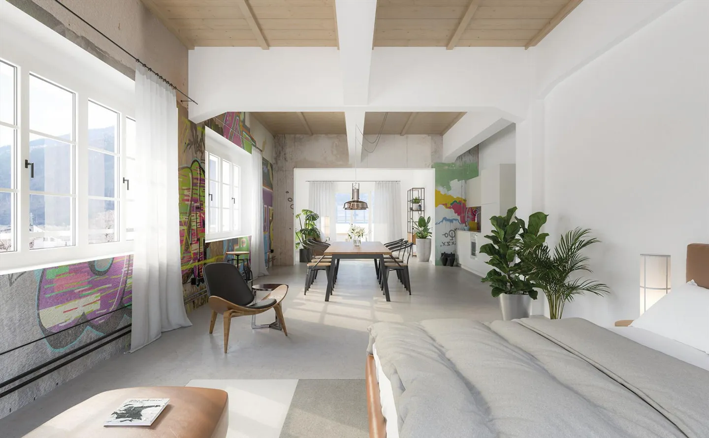 Loft-Wohnung / 2.5-Zimmer, 98 m2, in der Mühle Grüsch - Foto 1 von 3