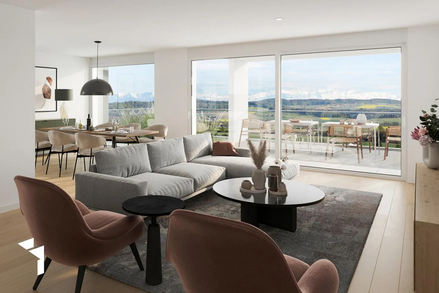 Moderne Terrassenhäuser mit Aussicht - Foto 1 von 9