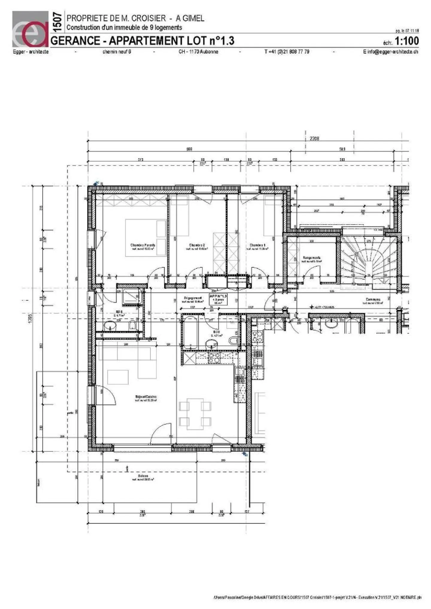 Schöne Wohnung von ca. 95 m2 mit 4,5 Zimmern im 1. Stock mit Balkon - Foto 7 von 7