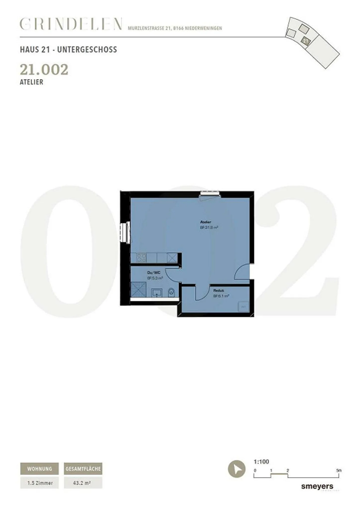 Modern 1.5-room apartment on the ground floor - Photo 19 of 19