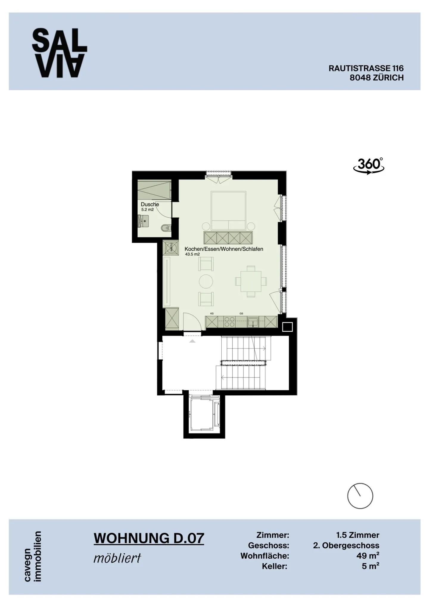 Appartamento moderno arredato 1.5 camere con stile e comfort - Foto 6 di 6