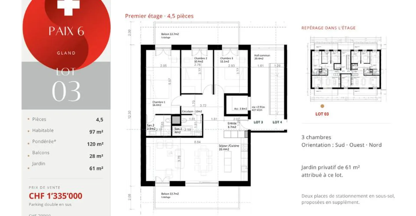 Very nice 4.5-room apartment on the 1st floor - Photo 9 of 11
