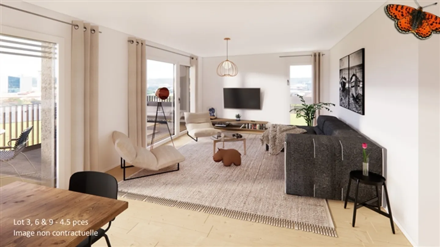 Outstanding 4.5-room apartment in Broc with large covered balcony! - Photo 2 of 7