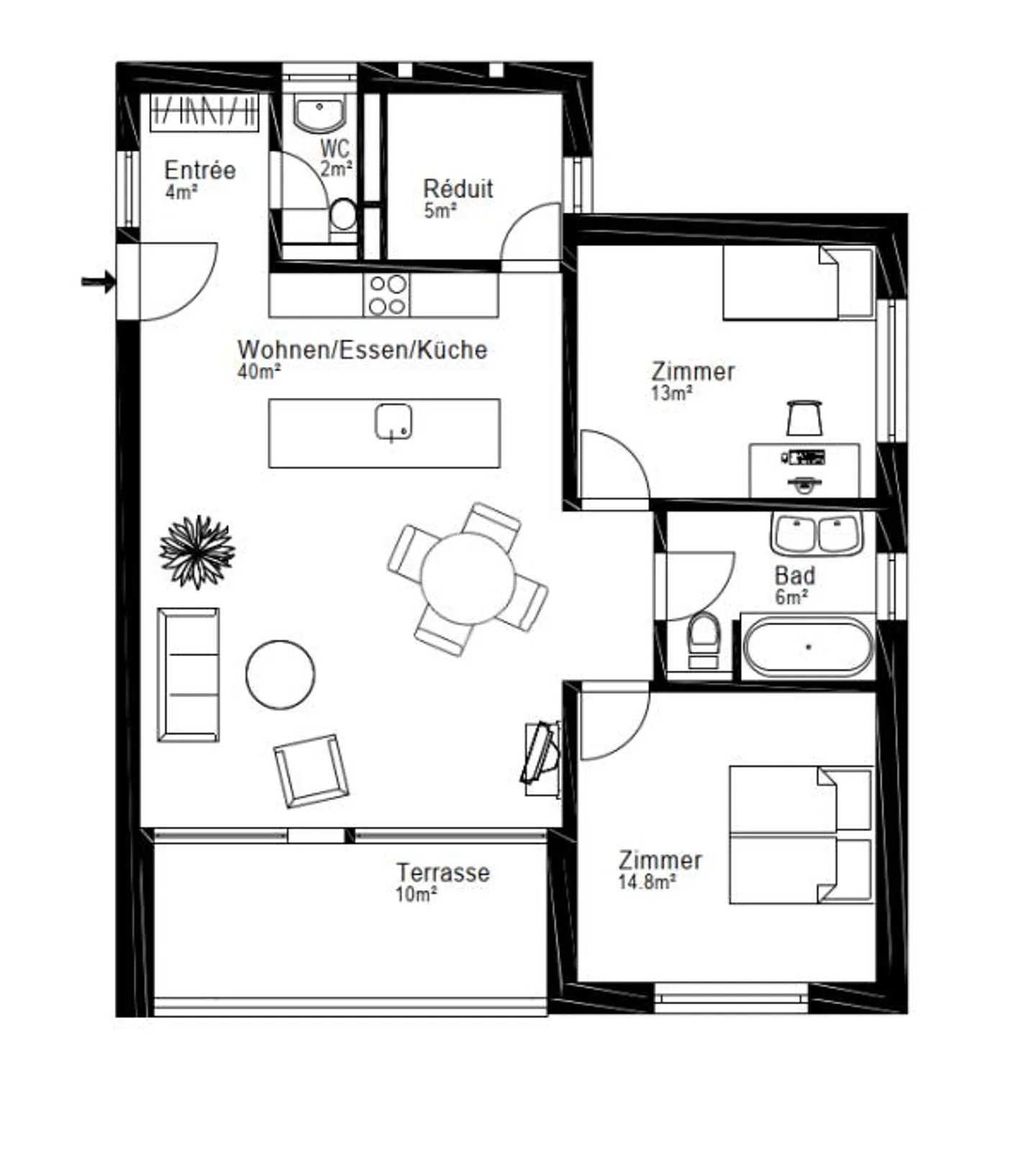 Appartement 3.5 pièces avec terrasse à Rapperswil-Jona à louer - Photo 9 sur 10