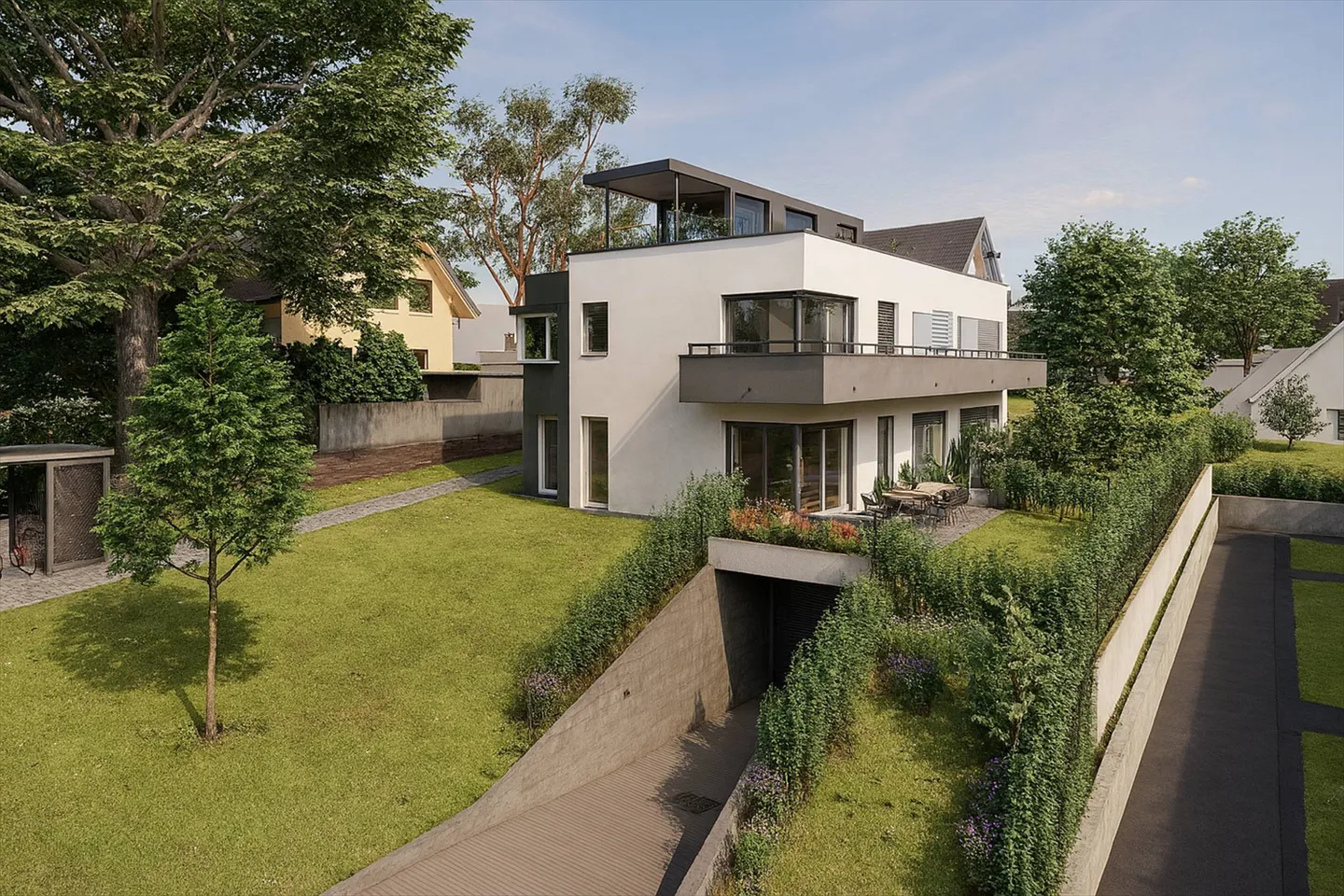 Nuova villa HPE con terrazza sul tetto e giardino privato - Lotto A - Foto 3 di 7