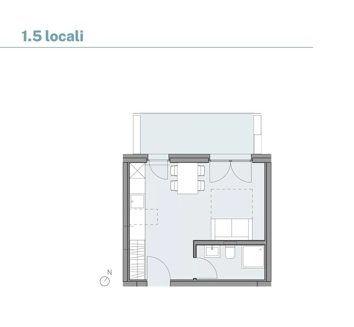 Modern 1.5-room apartment with balcony in Roveredo - Photo 4 of 4