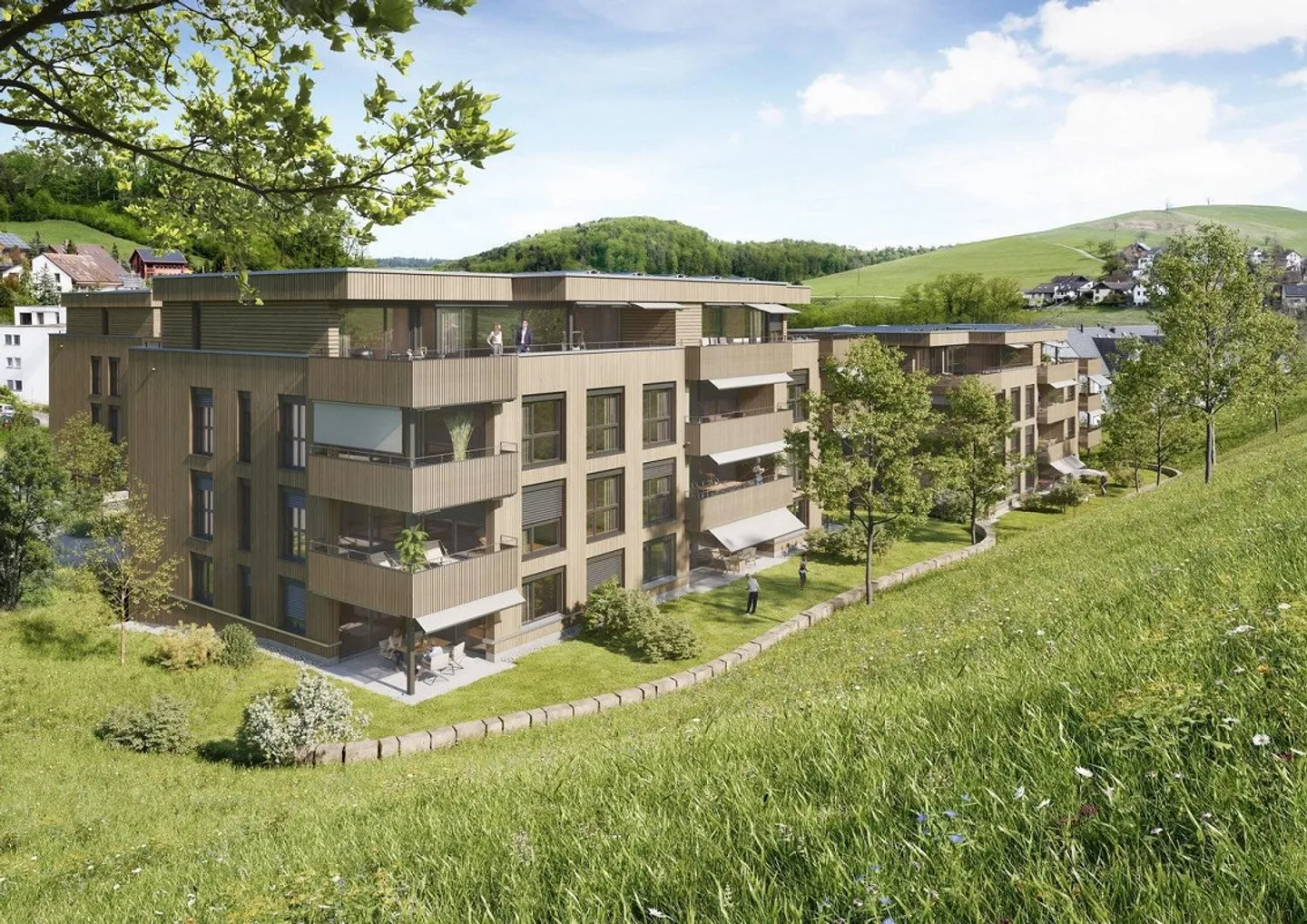 Première location - Appartement en attique moderne de 4,5 pièces à Niederdorf - Photo 2 sur 5
