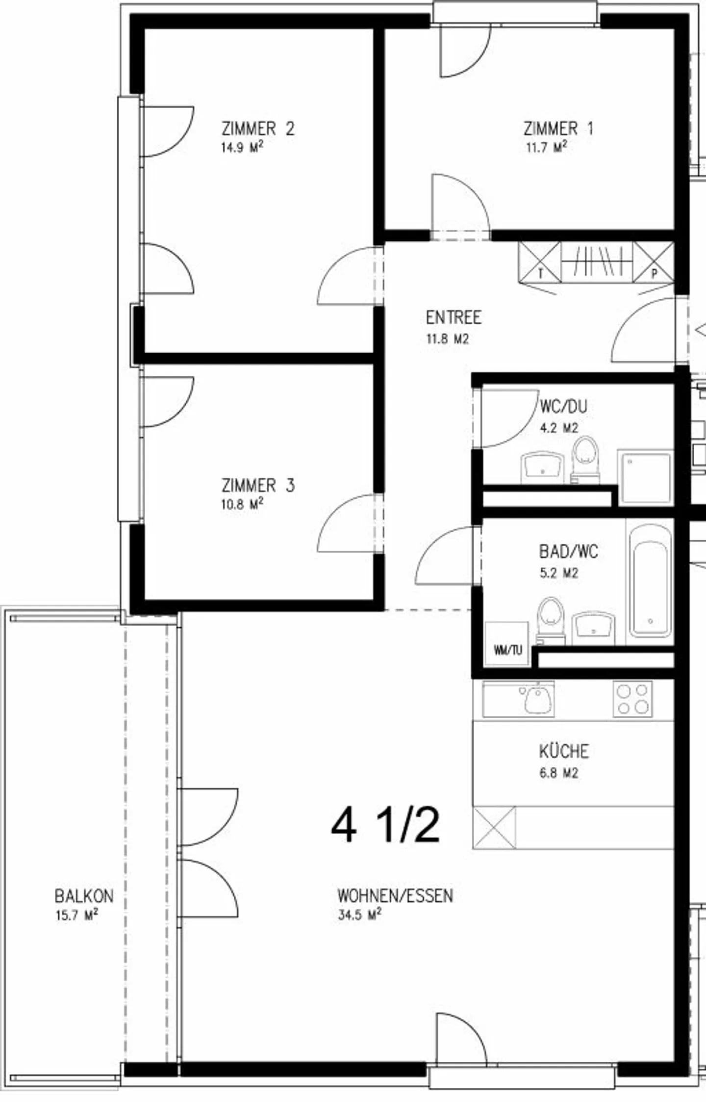 Bright 4.5-room apartment with balcony in a central location - Photo 6 of 6