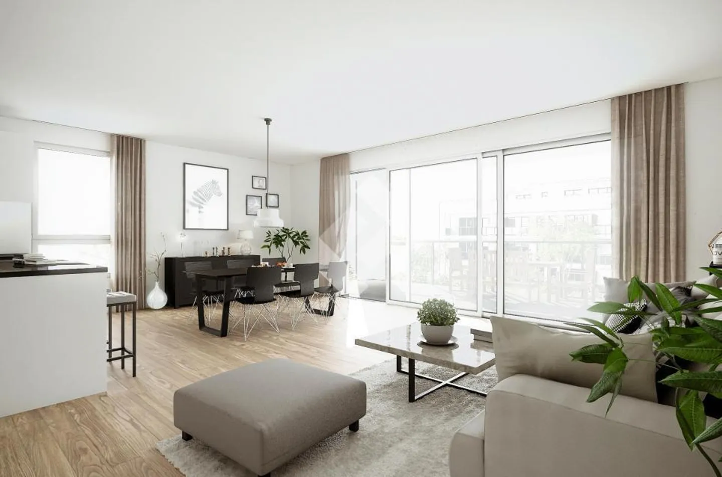 Appartamento molto grande di 2,5 locali con giardino privato e terrazza - Foto 3 di 6