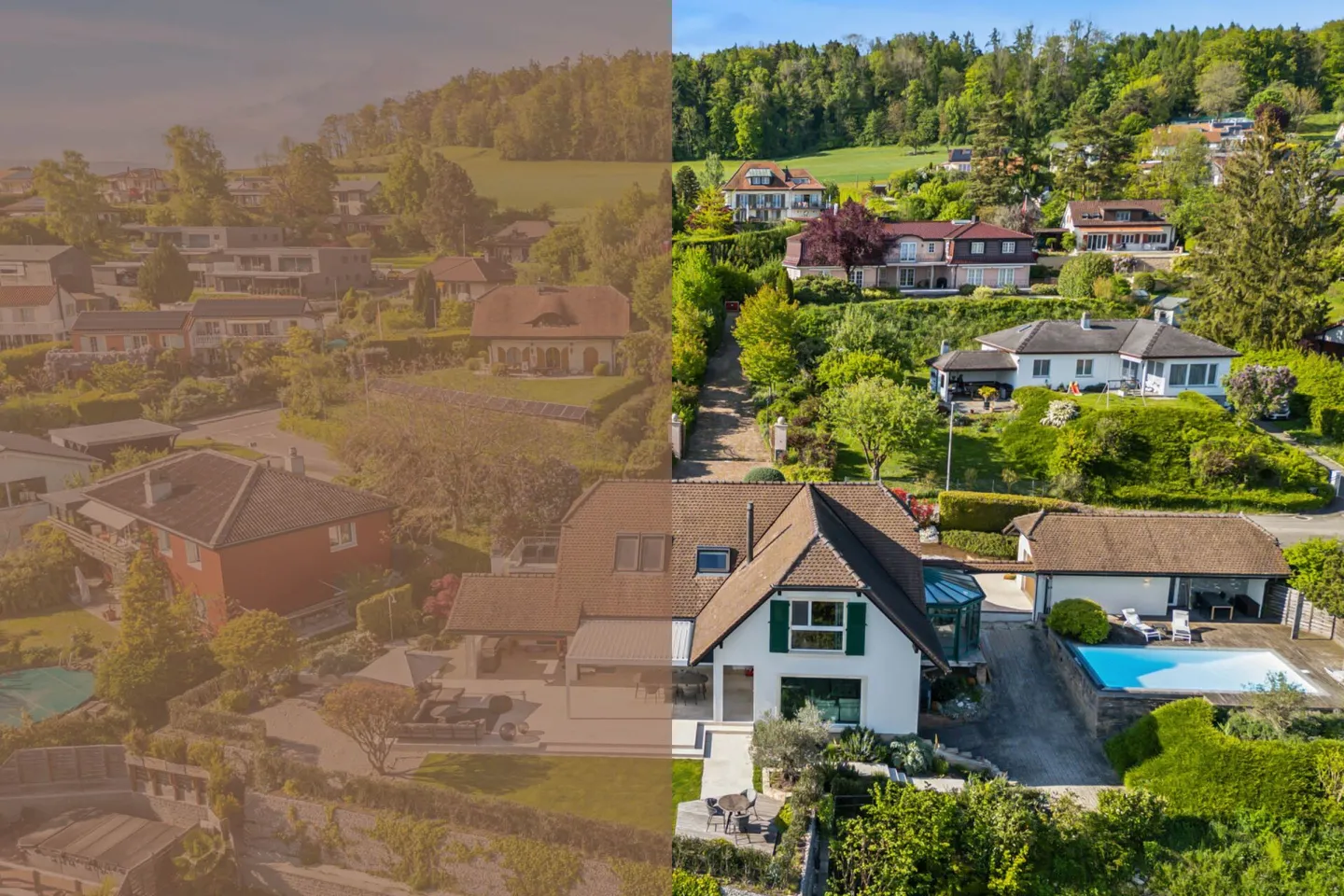 Elegante Traumvilla mit privater Poolanlage und Alpenpanorama am Murtensee - Foto 1 von 14