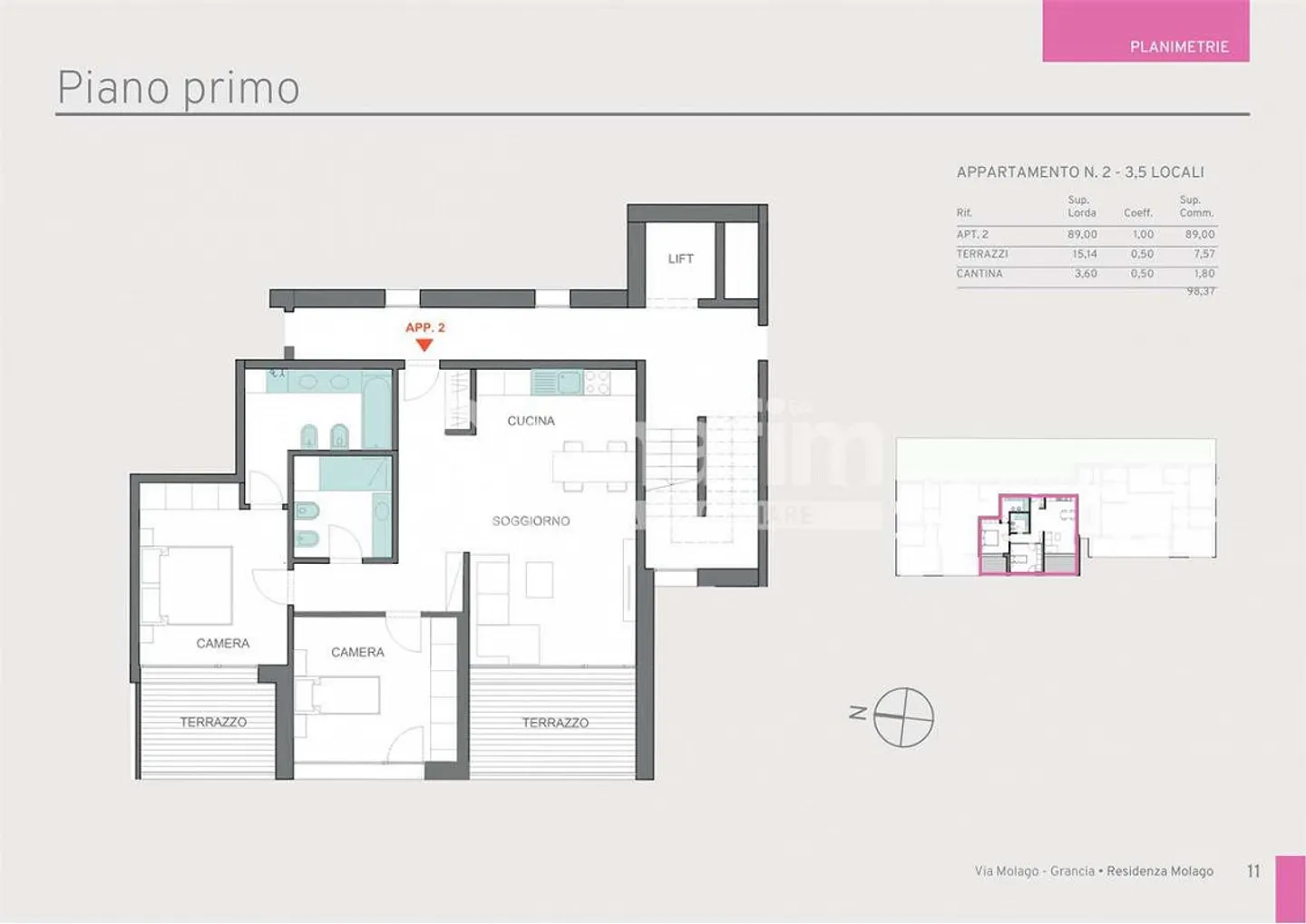App. 2.5 - Neue Residenz Molago Grancia - Foto 10 von 13