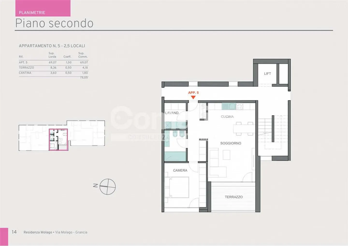 App. 2.5 - Neue Residenz Molago Grancia - Foto 13 von 13