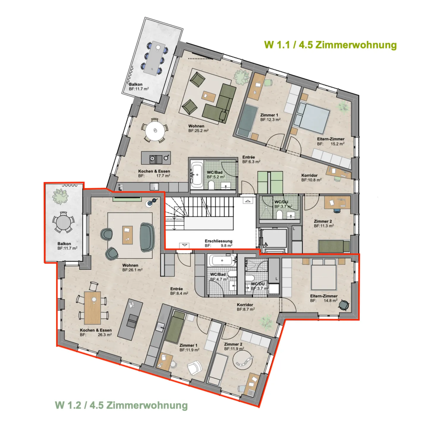 Moderne 4,5-Zimmer-Wohnung in Ried-Brig - sonnige Lage mit herrlicher Aussicht - Foto 6 von 9