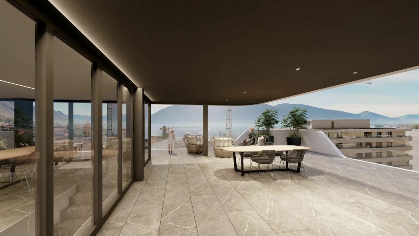 Duplex all'ultimo piano con vista lago e ampie terrazze a Minusio - Foto 3 di 19