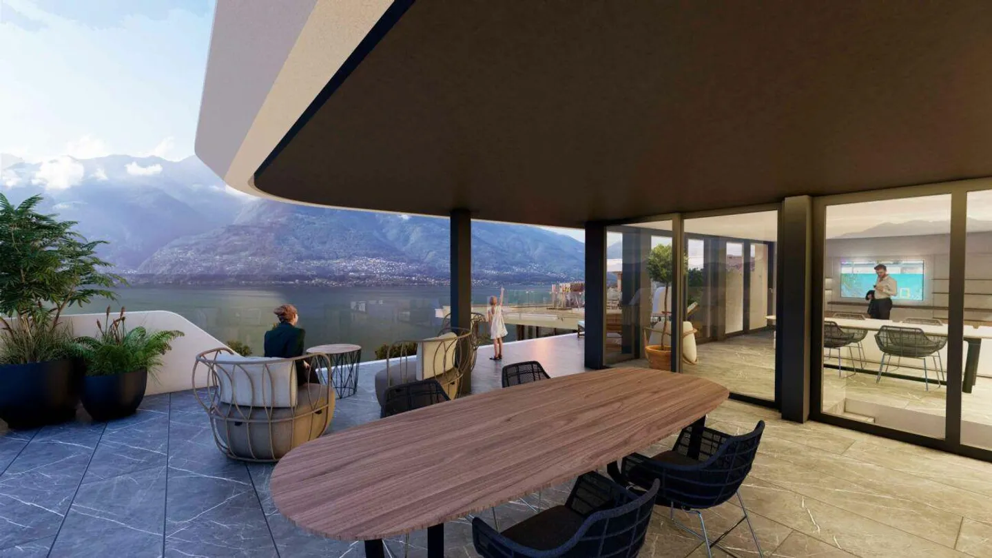 Duplex all'ultimo piano con vista lago e ampie terrazze a Minusio - Foto 4 di 19