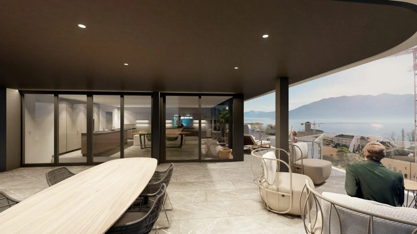 Duplex all'ultimo piano con vista lago e ampie terrazze a Minusio - Foto 7 di 19