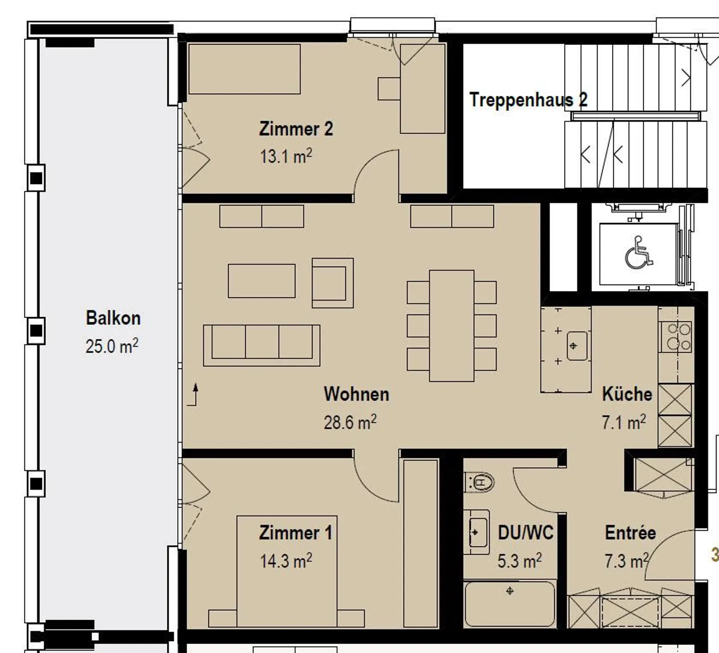 3.5 Zimmer Wohnung - Foto 9 von 9