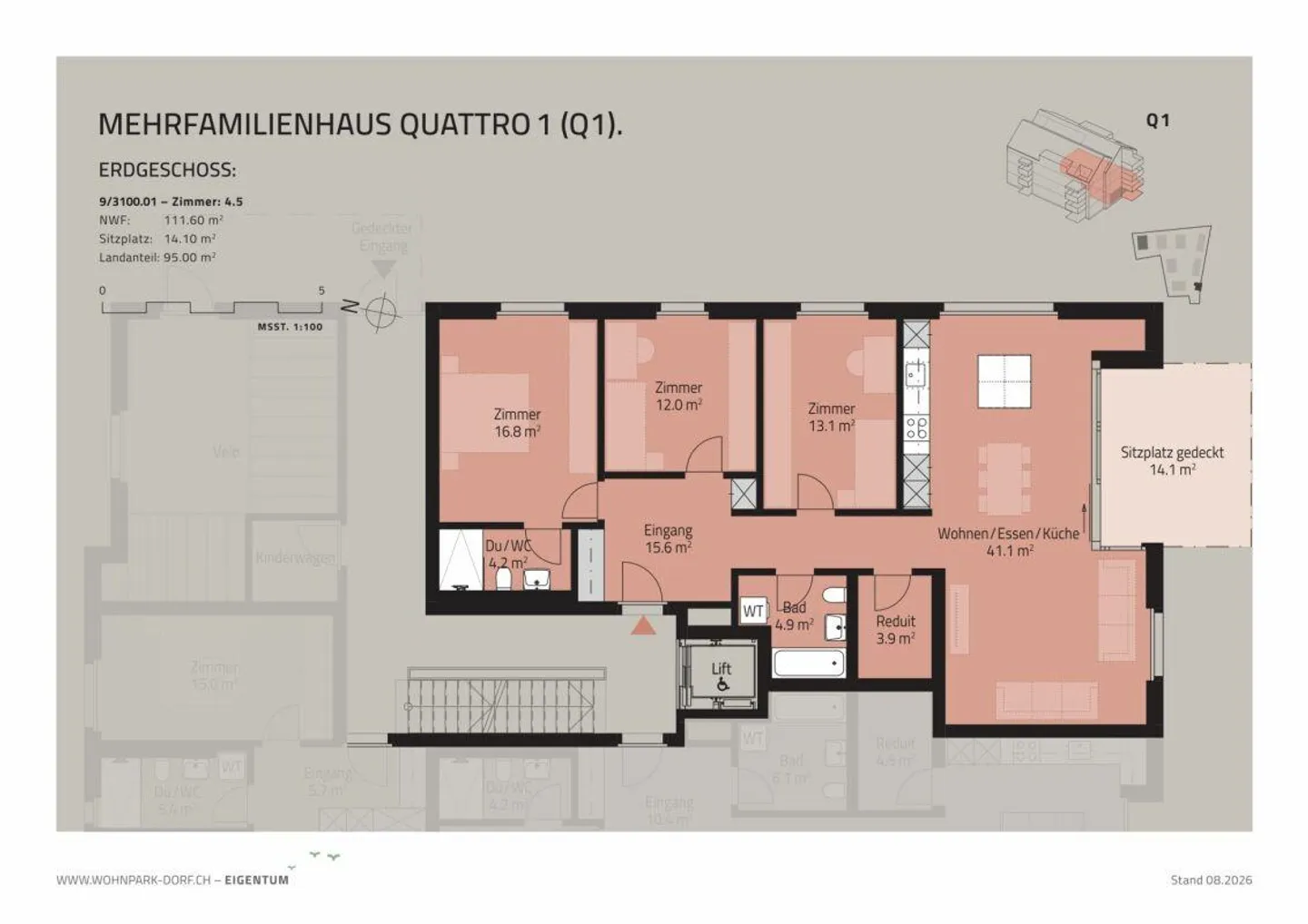 WOHNPARK DORF - VERKAUFSSTART 2. ETAPPE - 4,5-Zimmer-Gartenwohnung - Foto 7 von 10