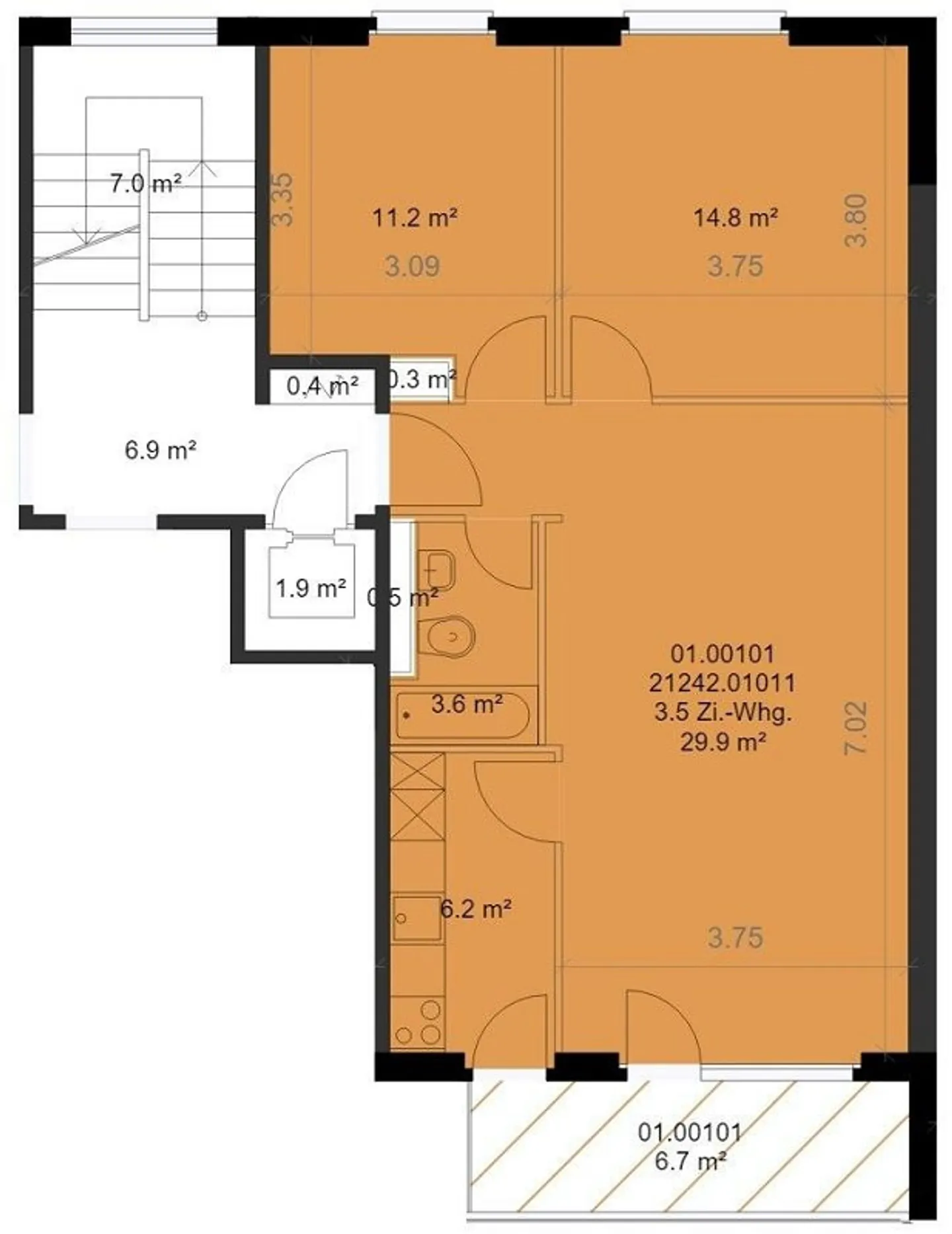 Modern 3.5-room apartment of 65 m2 on the 1st floor - Photo 11 of 11