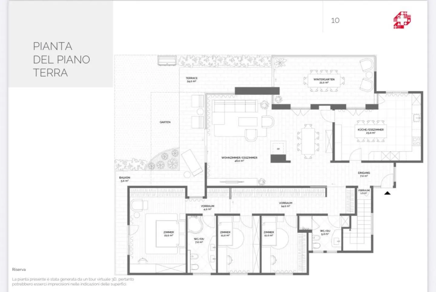 Prestigiosa villa unifamiliare con giardino esclusivo - Foto 27 von 28