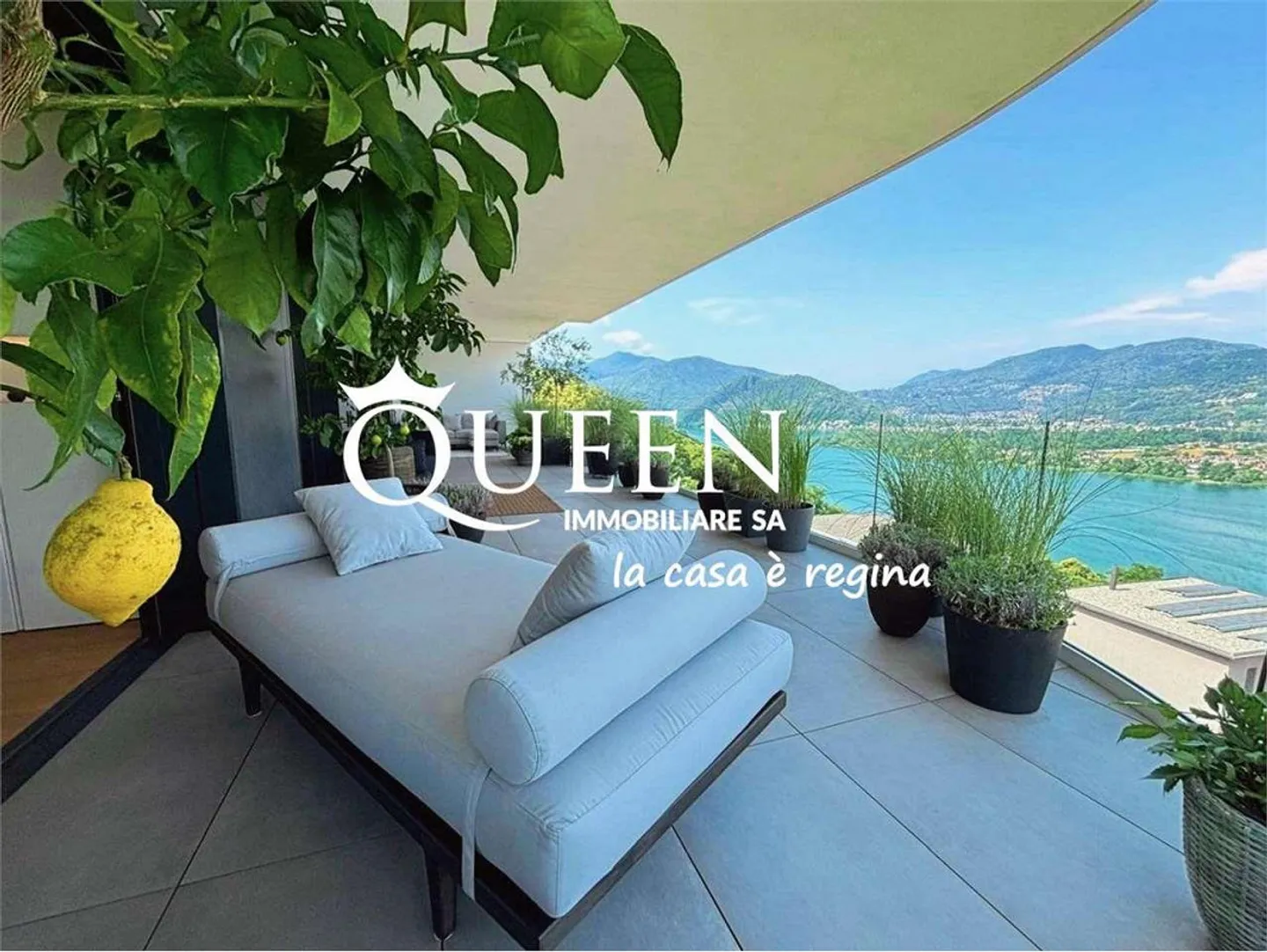 Montagnola : Penthouse avec 4,5 pièces, 192 m², meublé, terrasse, vue sur le lac - Photo 1 sur 9