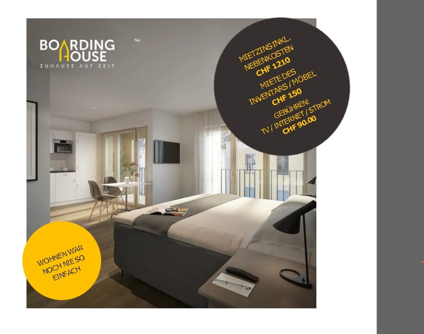 Monolocale 1.5 arredato COMFORT nel Boardinghouse St. Gallen - Foto 2 di 8