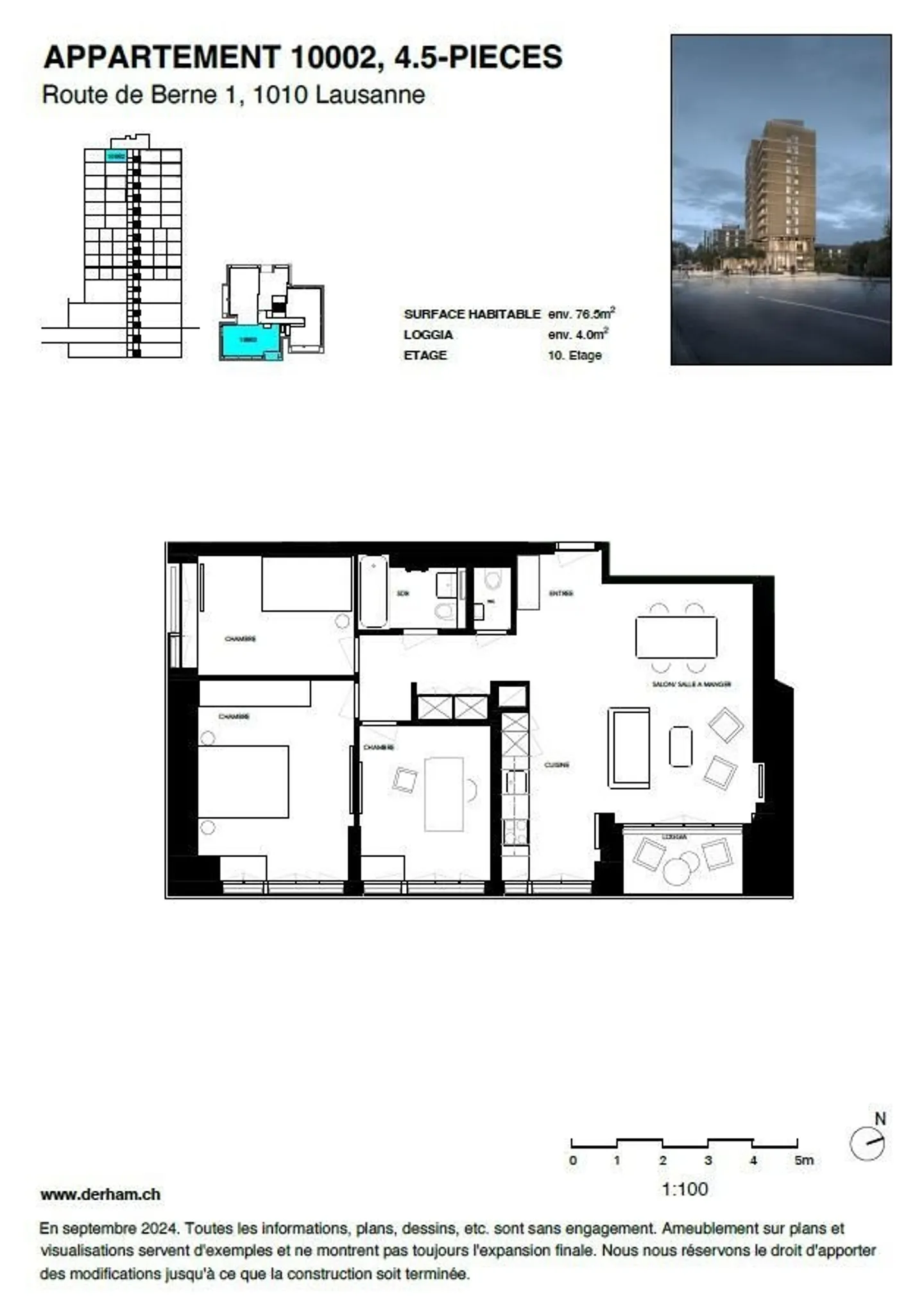 Helles Apartment in La Sallaz - Foto 4 von 5