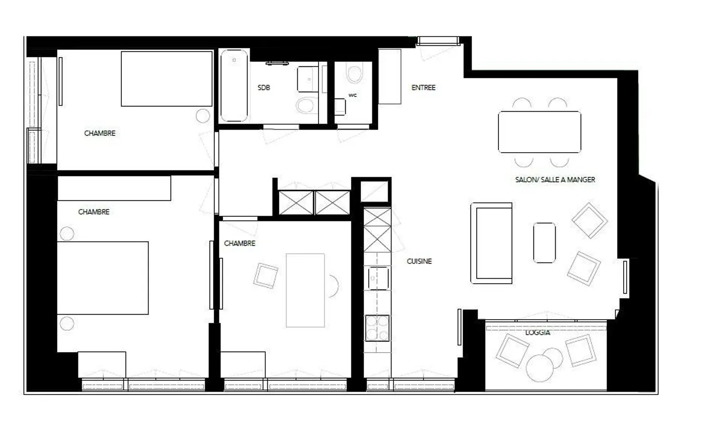 Helles Apartment in La Sallaz - Foto 5 von 5