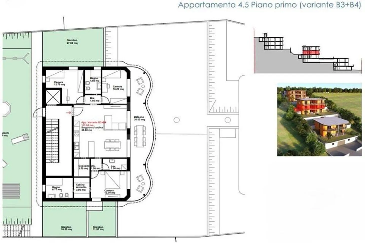 Appartamento di nuova costruzione con vista spettacolare (Appartamento variante 4 1/2 locali) - Foto 5 di 13