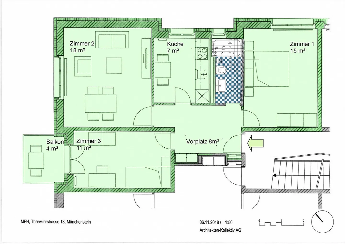 Luminoso appartamento di 3 stanze in un quartiere tranquillo - Foto 12 di 12