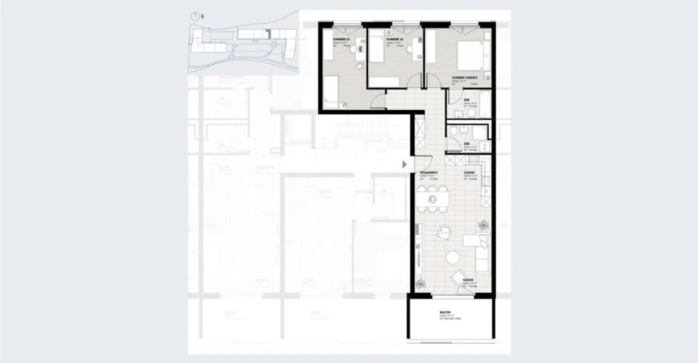 4,5-Zimmer-Wohnung im obersten Stockwerk – Südbalkon - Foto 2 von 9