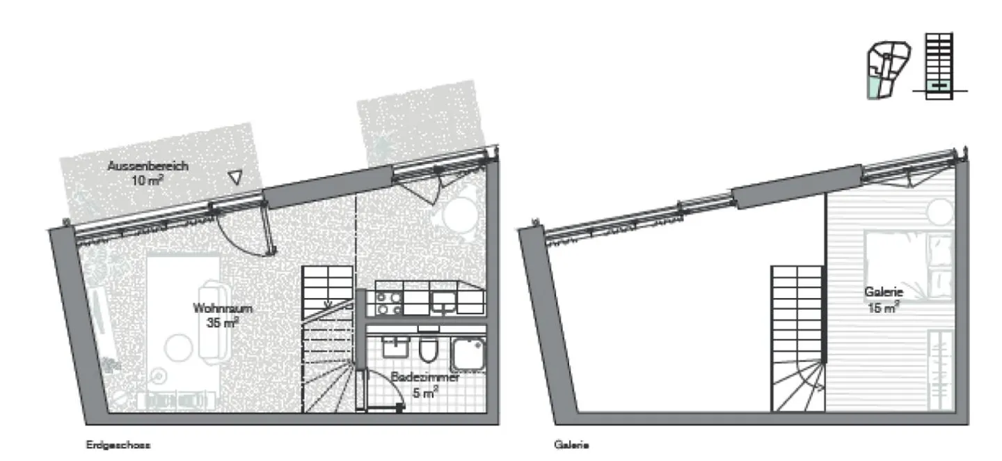 1.5 Zimmer-Atelierwohnung - Foto 8 von 8