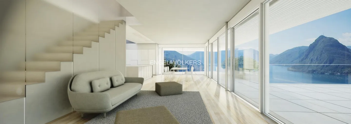 Vista lago a 180°, piscina interna e spa privato al Monte Bré - Foto 1 di 9