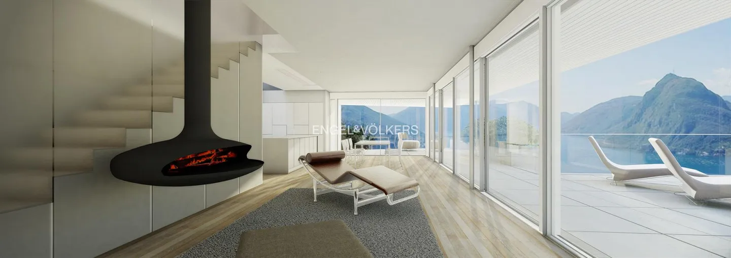 Vista lago a 180°, piscina interna e spa privato al Monte Bré - Foto 2 di 9
