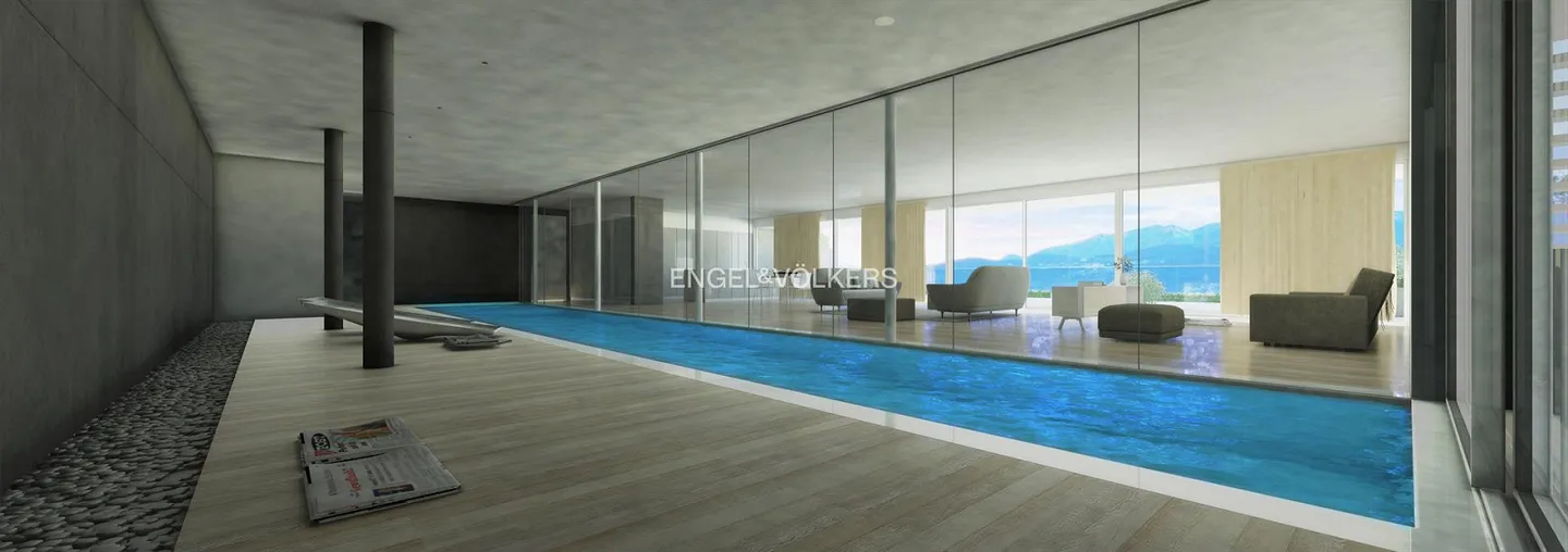 Vista lago a 180°, piscina interna e spa privato al Monte Bré - Foto 5 di 9
