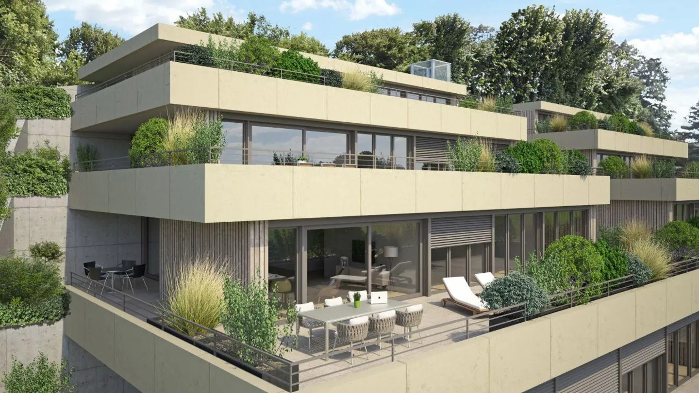 4½-Zimmer-Terrassenhaus mit Aussicht auf Alpen und Aarelandschaft - Foto 1 von 8